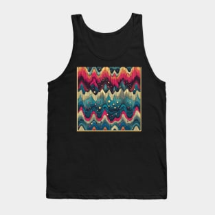 Spectrum Colorful Abstract Waves Pattern Tank Top